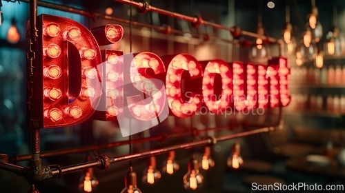 Image of Ambient Lighting Discount concept creative horizontal art poster.