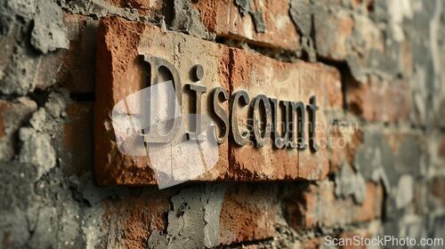 Image of Ancient Brick Discount concept creative horizontal art poster.