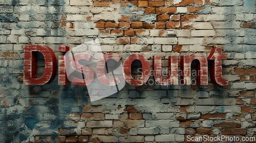 Image of Ancient Brick Discount concept creative horizontal art poster.