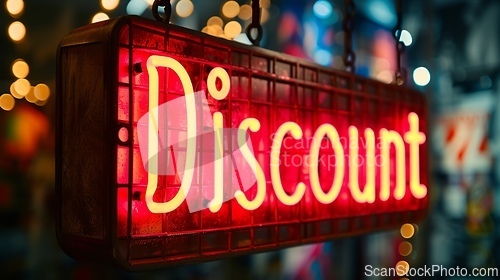 Image of Backlighting Discount concept creative horizontal art poster.