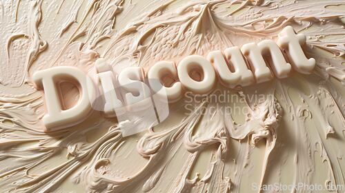 Image of Beige Slime Discount concept creative horizontal art poster.