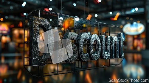 Image of Black Glass Discount concept creative horizontal art poster.