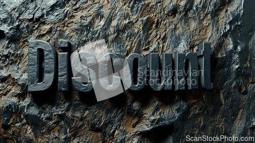 Image of Black Marble Discount concept creative horizontal art poster.