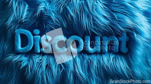 Image of Blue Fur Discount concept creative horizontal art poster.