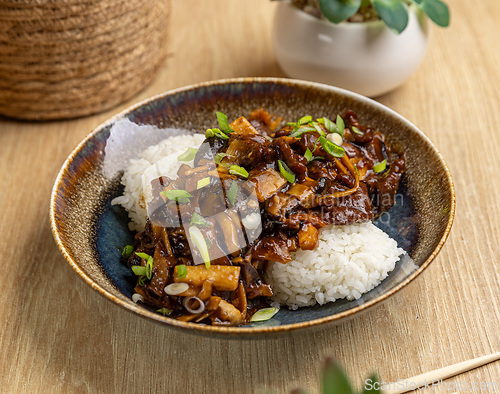 Image of Savory beef stir fry with rice