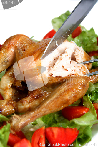Image of Carving a roast chicken