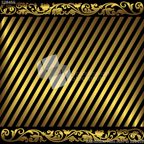 Image of Elegant background from golden and black strips