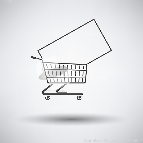 Image of Shopping Cart With TV Icon