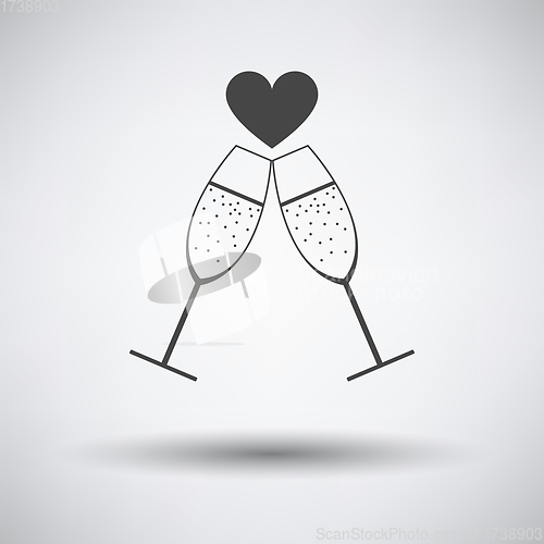 Image of Champagne Glass With Heart Icon