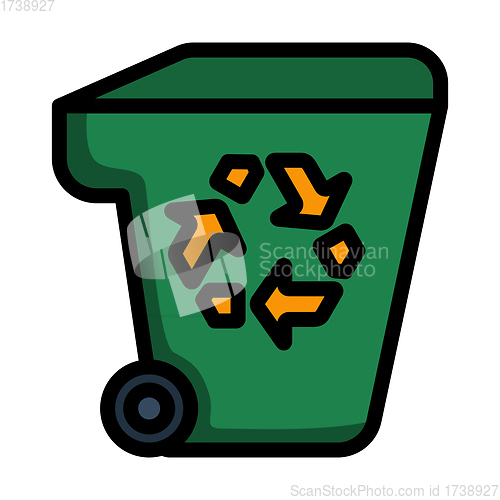 Image of Garbage Container With Recycle Sign Icon