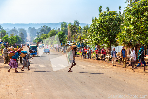 Image of Ordinary peoples on the street of Dembecha Ethiopia