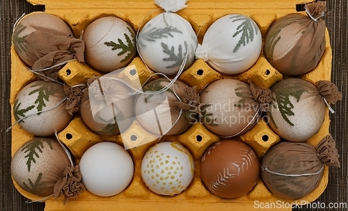 Image of easter eggs ready to be dyed 