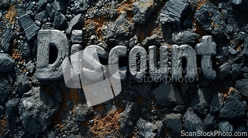 Image of Coal Discount concept creative horizontal art poster.