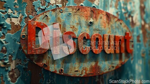 Image of Copper Patina Discount concept creative horizontal art poster.