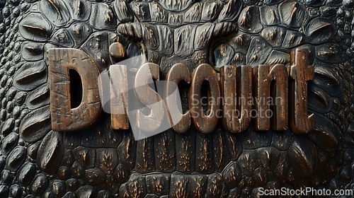 Image of Crocodile Skin Discount concept creative horizontal art poster.