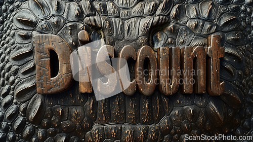 Image of Crocodile Skin Discount concept creative horizontal art poster.