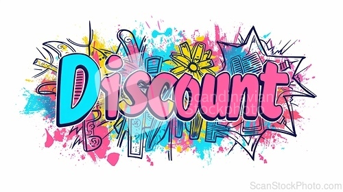 Image of The word Discount created in Doodle Lettering.