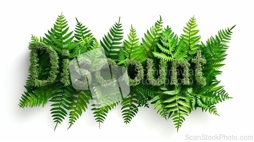 Image of The word Discount created in Fern Leaf Letters.