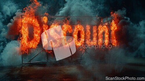 Image of Fire Discount concept creative horizontal art poster.
