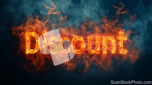 Image of Fire Discount concept creative horizontal art poster.