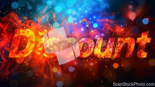 Image of Fire Opal Crystal Discount concept creative horizontal art poster.