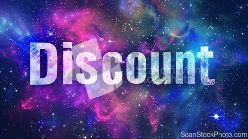 Image of Galaxy Discount concept creative horizontal art poster.