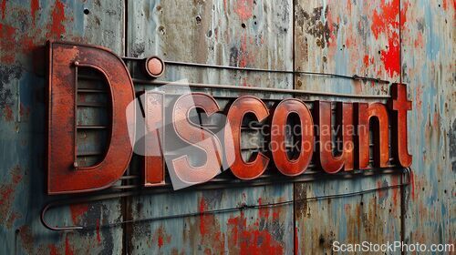 Image of Glossy Leather Discount concept creative horizontal art poster.