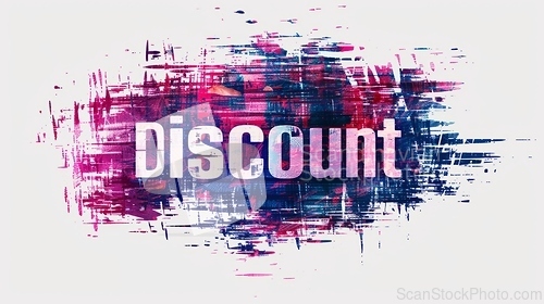 Image of The word Discount created in Glitch Art.