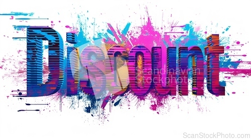 Image of The word Discount created in Glitch Art.