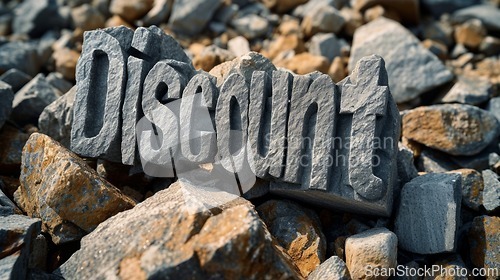 Image of Gneiss Stone Discount concept creative horizontal art poster.