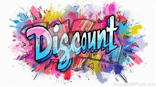 Image of The word Discount created in Graffiti Typography.