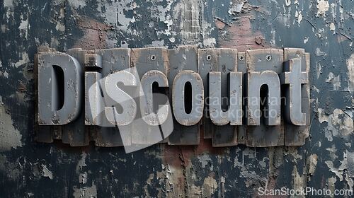 Image of Grey Discount concept creative horizontal art poster.