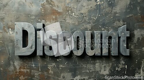 Image of Grey Discount concept creative horizontal art poster.