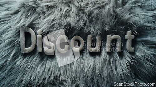 Image of Grey Fur Discount concept creative horizontal art poster.