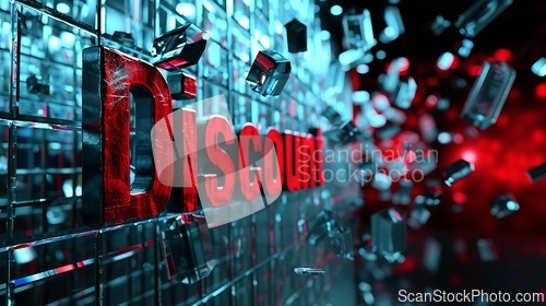 Image of Grey Glass Discount concept creative horizontal art poster.