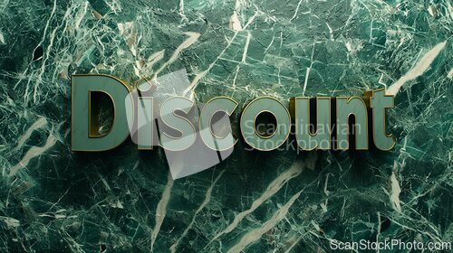 Image of Green Marble Discount concept creative horizontal art poster.