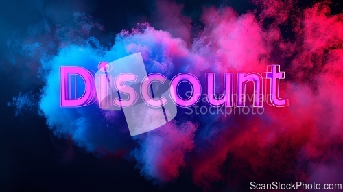 Image of Holo Discount concept creative horizontal art poster.