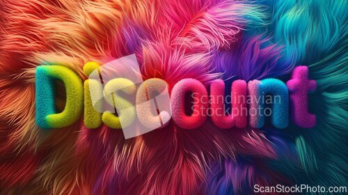 Image of Holo Fur Discount concept creative horizontal art poster.