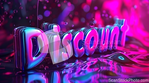 Image of Holo Slime Discount concept creative horizontal art poster.