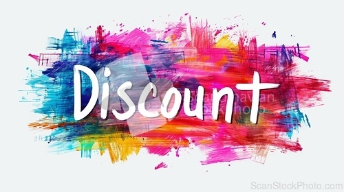 Image of The word Discount created in Impressionism.