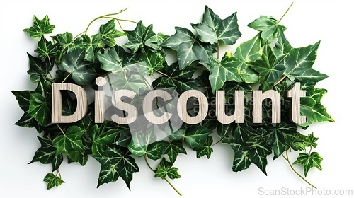 Image of The word Discount created in Ivy Leaf Letters.