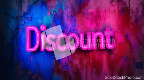 Image of LED Discount concept creative horizontal art poster.
