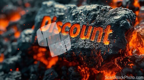 Image of Lava Discount concept creative horizontal art poster.