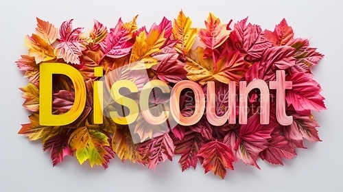 Image of The word Discount created in Leaf Lettering.