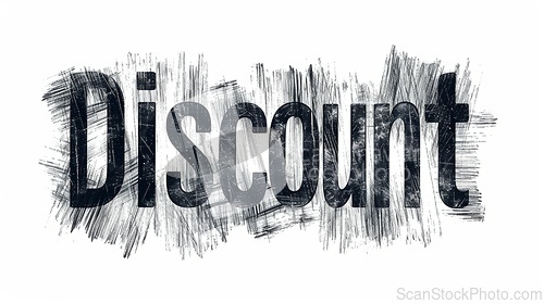 Image of The word Discount created in Minimalist Drawing.