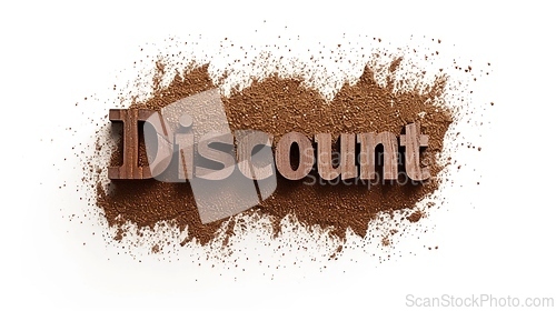 Image of The word Discount created in Nutmeg Typography.