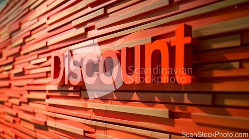 Image of Orange Glossy Surface Discount concept creative horizontal art poster.