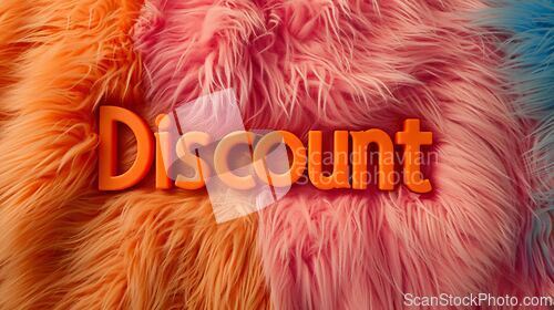 Image of Orange Fur Discount concept creative horizontal art poster.