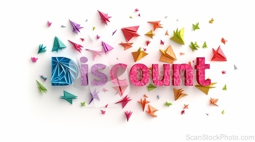 Image of The word Discount created in Origami Lettering.
