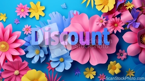 Image of Paper Craft Discount concept creative horizontal art poster.